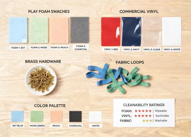 Soft play material samples